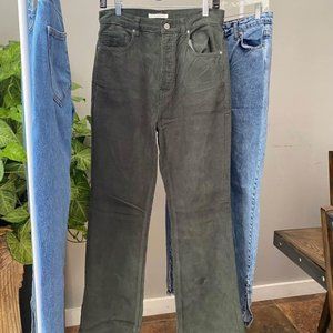 PACSUN Green Corduroy High Waisted Bootcut Jeans